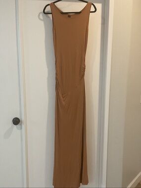 Marciano Sleeveless Maxi Dress in Camel Brown